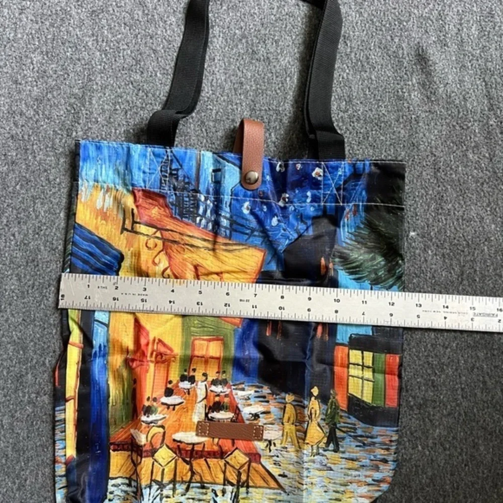 Polyester Oil Painting Van Gogh Tote Bags Reusable Bag Café Terrace at Night new